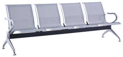 Κάθισμα Αναμονής 4 Θέσεων Γκρι 237x58x77cm - Woodwell
