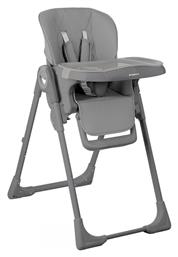 Comfy Αναδιπλούμενο Καρεκλάκι Φαγητού με Πλαστικό Σκελετό & Κάθισμα από Δερματίνη Γκρι Kikka Boo