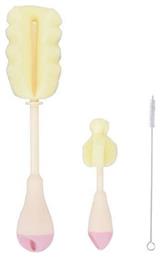 Βούρτσα Καθαρισμού για Μπιμπερό Ροζ 3τμχ Kikka Boo