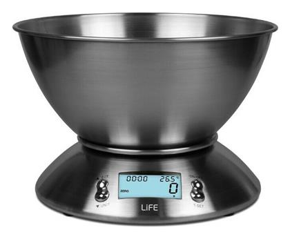 Mise En Place Ψηφιακή με Κάδο 1gr/5kg Inox 221-0256 Life