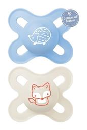 Ορθοδοντικές Πιπίλες Σιλικόνης Σκαντζόχοιρος - Αλεπού - Γαλάζιο-Μπεζ για 0-2 μηνών 2τμχ Mam