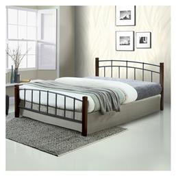 Mandy Διπλό για Στρώμα 140x190cm Καρυδί-Μαύρο - Pakketo