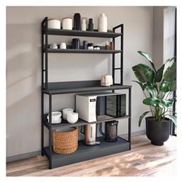 Foyer Ραφιέρα Κουζίνας Μεταλλική Μαύρη 101x36x160.7cm Megapap