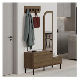 Mila Έπιπλο Εισόδου με Κρεμάστρα & Παπουτσοθήκη Ανοιχτό Καφέ 120x37x171.6εκ. Megapap