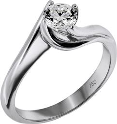 Μονόπετρο δαχτυλίδι γάμου 18Κ 018567 018567 Χρυσός 18 Καράτια