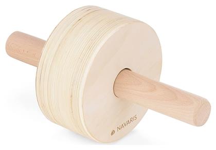 Wooden Exercise Wheel 57261.01 Ρόδα Κοιλιακών Μπεζ με Στρωματάκι για τα Γόνατα 31 x 16 cm Navaris