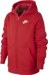 Nike Αθλητική Παιδική Ζακέτα Φούτερ με Κουκούλα Κόκκινη Sportswear από το HallofBrands