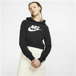 Nike Cropped Γυναικείο Φούτερ με Κουκούλα Μαύρο από το Zakcret Sports