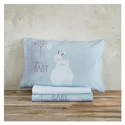 Sunny Bunny Βρεφικό Κουβερλί Βαμβακερό Γαλάζιο 100x140cm Nima