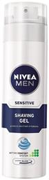 Men Sensitive Active Comfort System Gel Ξυρίσματος με Αλόη για Ευαίσθητες Επιδερμίδες 200ml Nivea