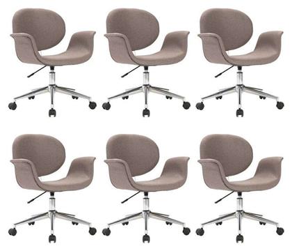 Περιστρεφόμενη Πολυθρόνα Επισκέπτη με Μπράτσα & Ρόδες Taupe 67x62x80cm 6τμχ - vidaXL