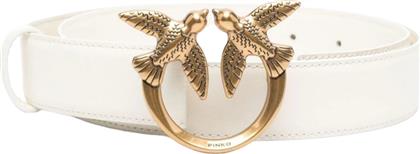 Δερμάτινη Γυναικεία Ζώνη Λευκή Pinko
