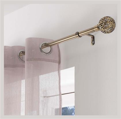 Πτυσσόμενο Μεταλλικό Κουρτινόξυλο L-C Globa Μονό Φ19mm 120-210εκ. Brass 1900289 - Spitishop