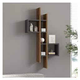 Ράφι Τοίχου Garel 53.8x19.6x108εκ. Καρυδί-ανθρακί - Pakketo