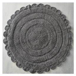 Πατάκι Μπάνιου Βαμβακερό Στρογγυλό Opal 120-111-1807 Γκρι Σκούρο 04 Φ70εκ. Rythmos