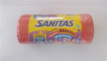 Αρωματικές Σακούλες Απορριμάτων Easy-Pack σε Πορτοκαλί Χρώμα 58x72cm 20τμχ Sanitas