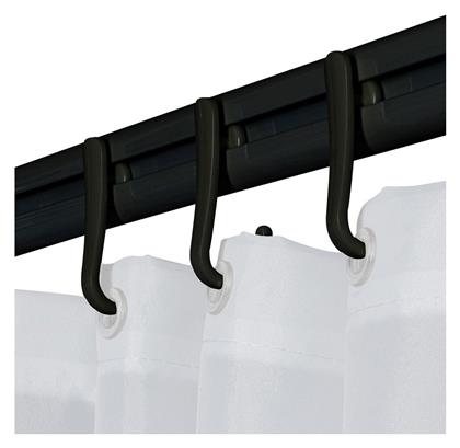 Πτυσσόμενη Βέργα Κουρτίνας Μπάνιου Γωνιακή από Αλουμίνιο Μαύρη 80x90-170εκ. Sealskin