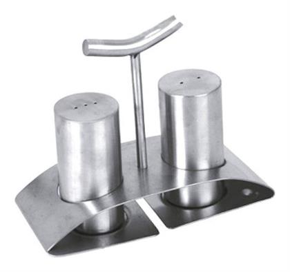 Σετ Αλατοπίπερο Inox με Βάση 2τμχ