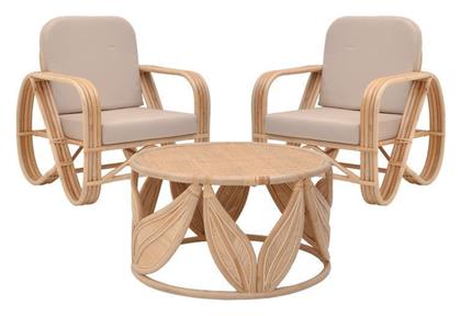 Σετ Σαλονιού με Μαξιλάρια 3τμχ Φυσική Απόχρωση 344-000014 - Pakketo