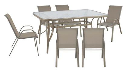 Σετ Τραπεζαρίας 7τμχ Μπεζ Ε250,82 - Woodwell