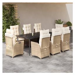 Σετ Τραπεζαρίας με Μαξιλάρια 9τμχ Μπεζ 3213243 - vidaXL