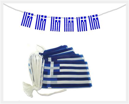 Σημαία της Ελλάδας Γιρλάντα (12τμχ Σημαιάκια) - HOMie