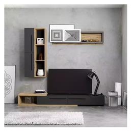 Σύνθετο Σαλονιού Calvados Oak-ανθρακί Μ210xΒ37xΥ27εκ. Pakketo