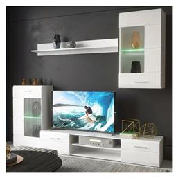 Σύνθετο Σαλονιού Saleto Λευκό Μ230.2xΒ39.6xΥ202.4εκ. Pakketo