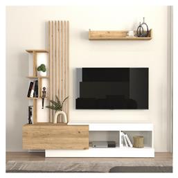 Σύνθετο Σαλονιού Vermont Λευκό - Sepet Oak Μ180xΒ40xΥ193.8εκ. Megapap