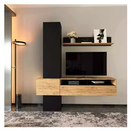 Σύνθετο Σαλονιού Wendy Oak-μαύρη Μ195.1xΒ37.3xΥ219.1εκ. Pakketo