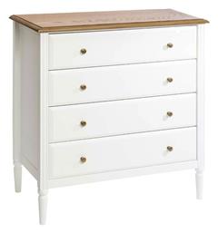 Συρταριέρα Κρεβατοκάμαρας Ξύλινη με 4 συρτάρια White 80x40x85.5εκ. Atmosphera