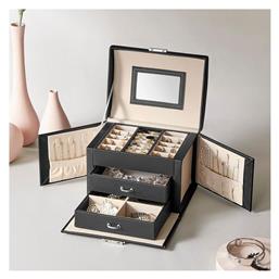 Μπιζουτιέρα Κουτί Ξύλινη με Συρτάρι & Καθρέφτη 17.5x13.5x12cm Songmics