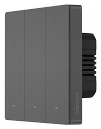 Χωνευτός Διακόπτης Τοίχου Wi-Fi Φωτισμού Τριπλός με Πλαίσιο Γκρι Sonoff