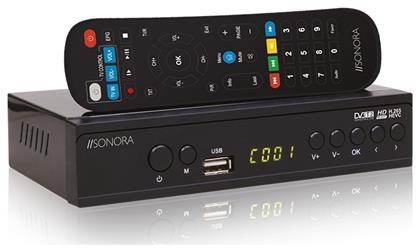 DVB-T2 H265 Digital Set-Top Box + 2IN1 Remote 230-0068 Ψηφιακός Δέκτης Mpeg-4 Full HD (1080p) με Λειτουργία PVR (Εγγραφή σε USB) Σύνδεσεις SCART / HDMI / USB Sonora