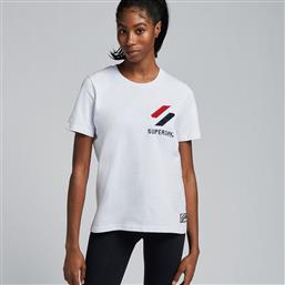 Superdry Γυναικείο T-shirt Λευκό με Στάμπα από το Cosmos Sport
