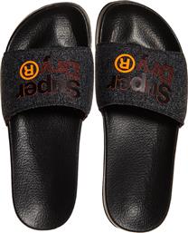 Superdry Lineman Slides σε Μαύρο Χρώμα από το Notos