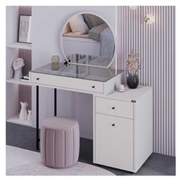 Τουαλέτα Κρεβατοκάμαρας Dior Ξύλινη Λευκό Του Πάγου με Καθρέπτη 108x45x130εκ. Megapap