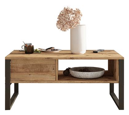 Τραπεζάκι Σαλονιού Honora 100x60x44.5cm Καρυδί / Μαύρο - Pakketo