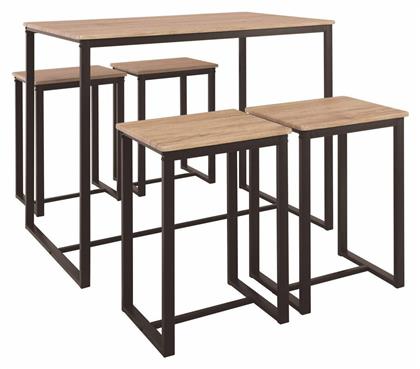 Τραπέζι Μπαρ Henry με 4 Σκαμπό 100x68εκ. Woodwell