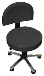 Τροχήλατο Σκαμπό Ιατρείου Πλάτη & Ανοξείδωτη Βάση Μαύρο - Marinopoulos