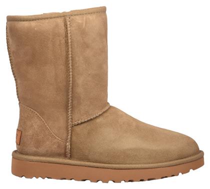 Classic Short II Suede Γυναικείες Μπότες με Γούνα Μπεζ Ugg Australia