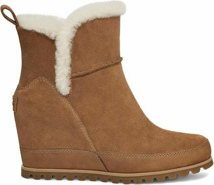 Malvella Suede Γυναικεία Μποτάκια με Πλατφόρμα & Γούνα Chestnut Ugg Australia