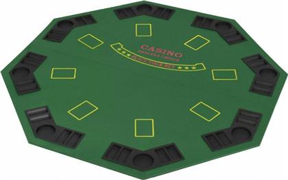 vidaXL Τραπέζι Poker Υφασμάτινο Πράσινο 120x120εκ. Πτυσσόμενο για 8 Άτομα