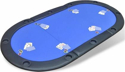 vidaXL Τραπέζι Poker Πλαστικό Μπλε 208x107εκ. Αναδιπλούμενο 10 Ατόμων