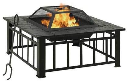 Τζάκι Εξωτερικού Χώρου Μεταλλικό Μαύρο 81x81x47cm vidaXL