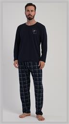 Plus Size Χειμερινή Καρό Ανδρική Πιτζάμα Μπλε Μαρίν Vienetta Secret