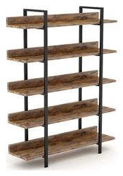 Βιβλιοθήκη Almond 119x27x185εκ. Καρυδί / Μαύρο - Pakketo