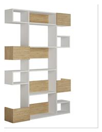 Βιβλιοθήκη Niho 120x25.3x171εκ. Λευκό / Φυσικό - Megapap