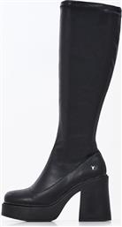 Windsor Smith Giddy Δερμάτινες Γυναικείες Μπότες με Ψηλό Τακούνι Μαύρες