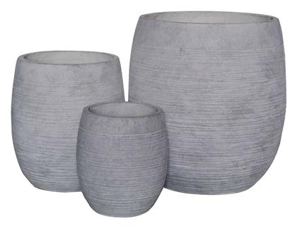 Flower Pot-8 Set 3 Γλάστρα Light Grey Woodwell